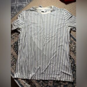 Topman Blue and White Striped Tee